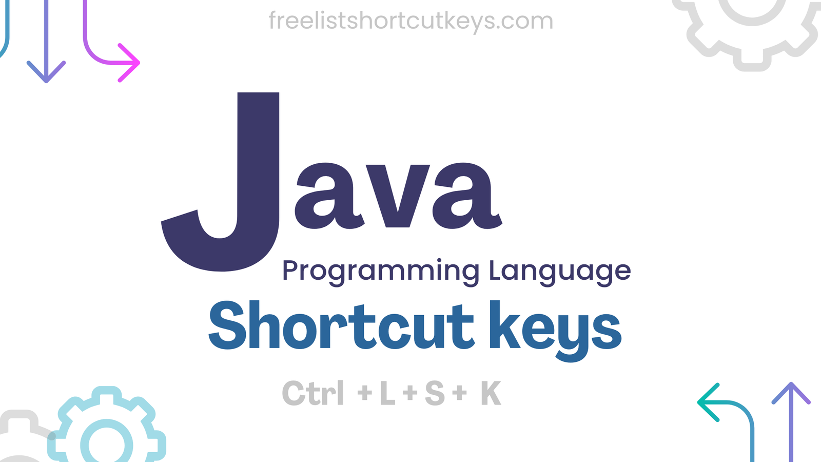 Java language free keyboard shortcuts