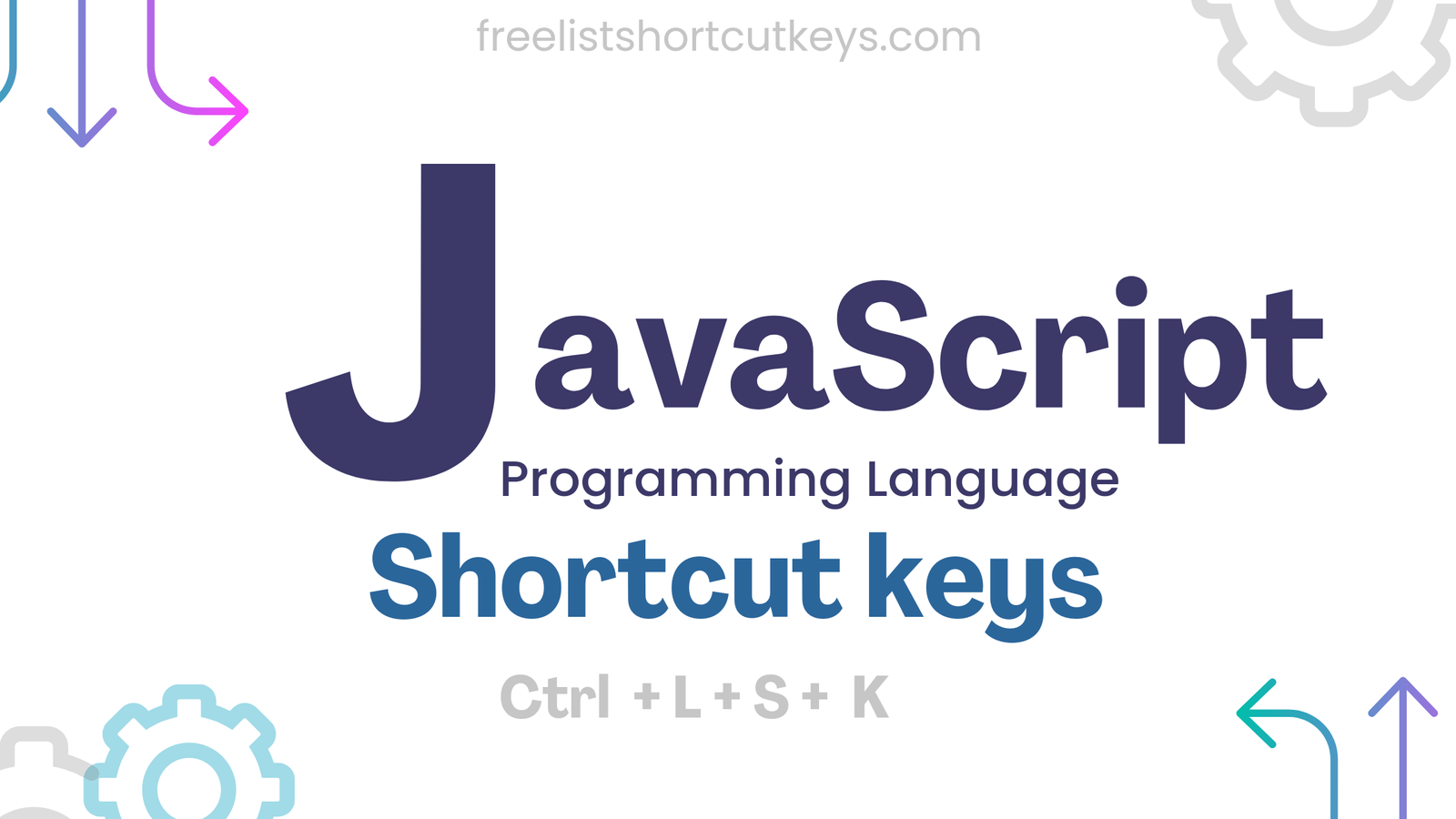 JavaScript programming language free keyboard shortcuts