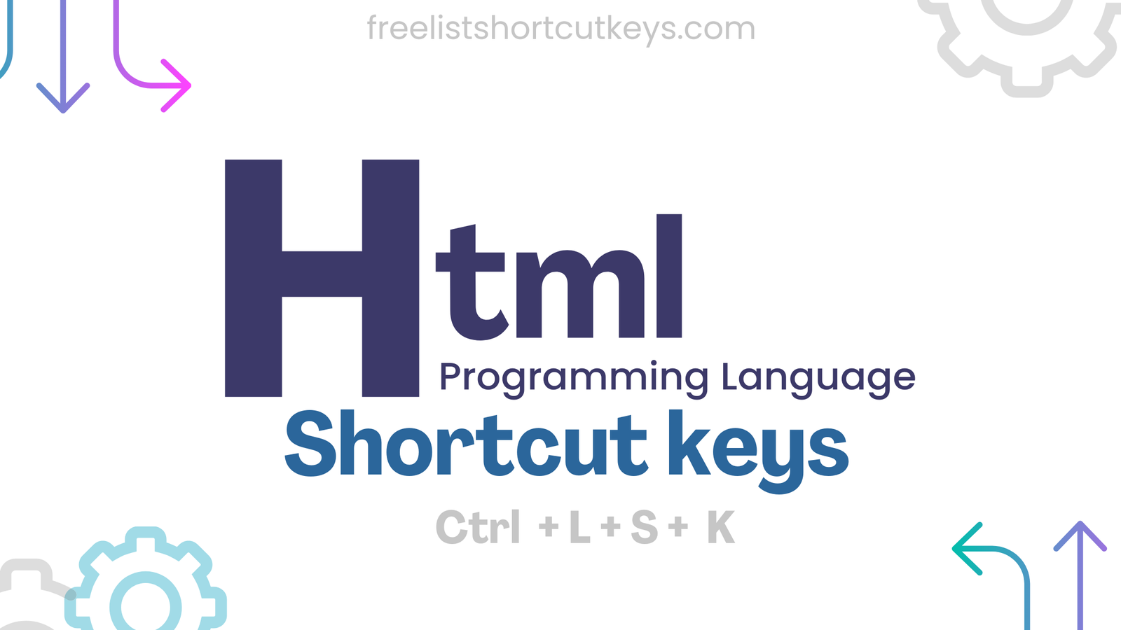 Html language free keyboard shortcuts