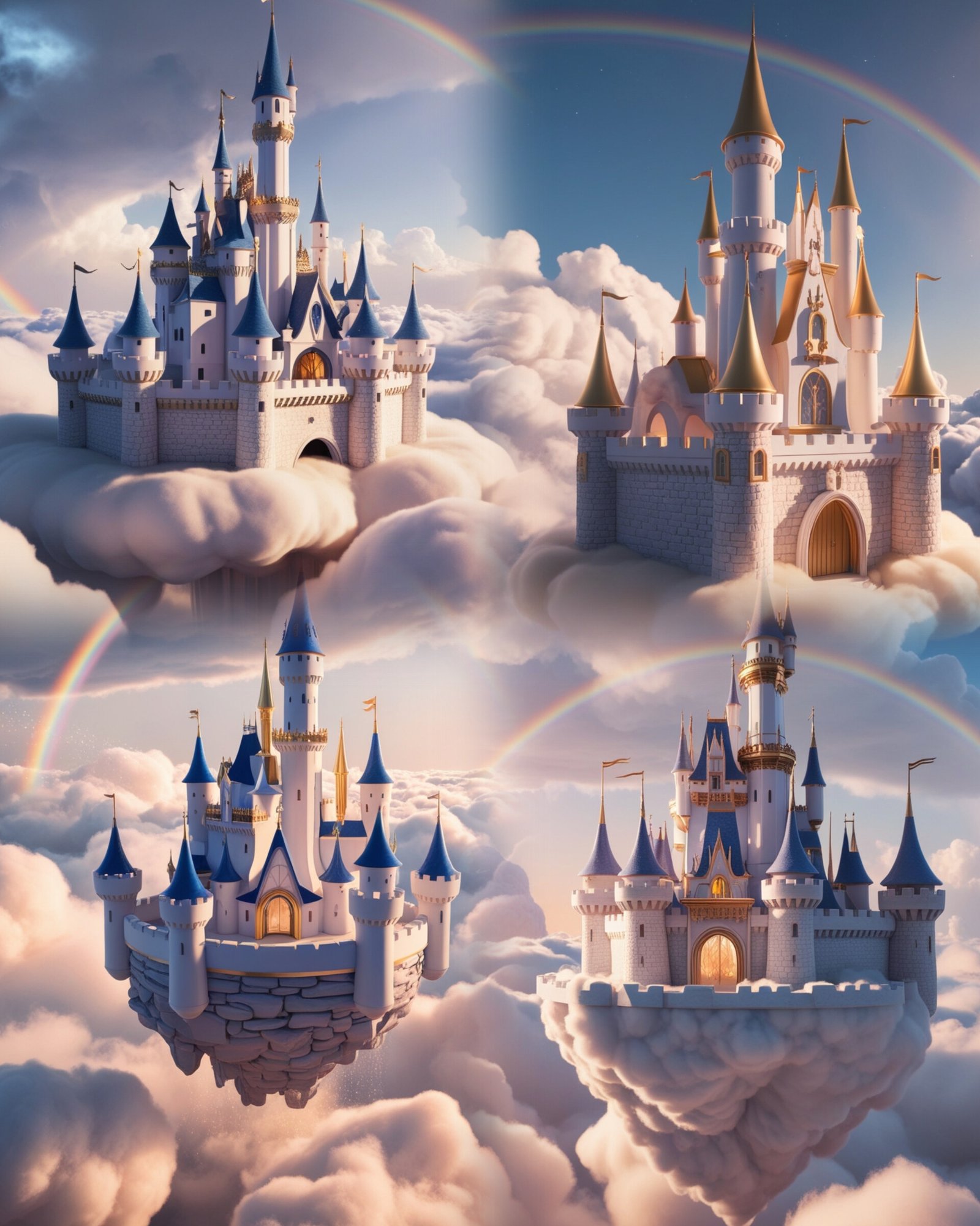 Free Ai image prompts beautiful unique Castle in sky