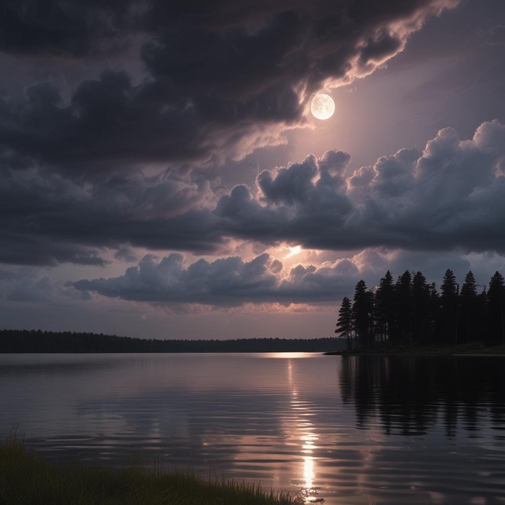 Free image prompts twilight with a large full moon hanging low in the sky